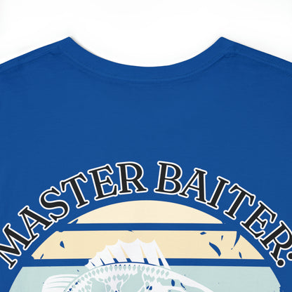 'Master Baiter: Helping you play with your rod' Unisex Heavy Cotton Tee