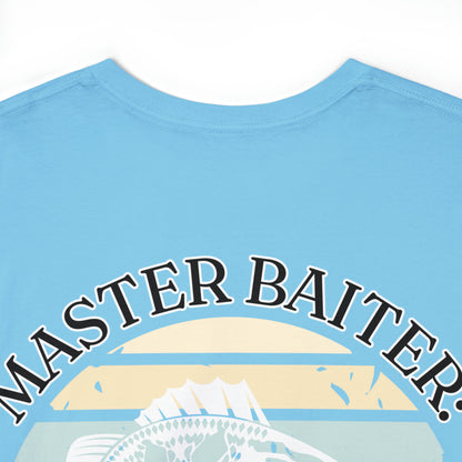 'Master Baiter: Helping you play with your rod' Unisex Heavy Cotton Tee